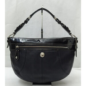 Coach Chelsea Black Leather Pocket Zipper Closure Hobo Shoulder Bag